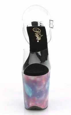 Pleaser FLAMINGO-808REFL Galaxy Reflective UV Glow Heels Pole Shoes