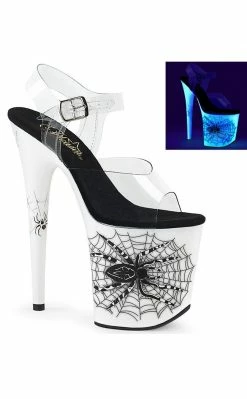 Pleaser Pole Shoes FLAMINGO-808SW Neon White Heels