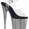 Pleaser Pole Shoes FLAMINGO-808T Smoke Tinted Heels 1 Pleaser Pole Shoes FLAMINGO-808T Smoke Tinted Heels