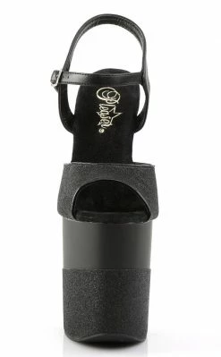 Pleaser FLAMINGO-809-2G Black Glitter Heels