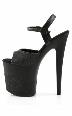 Pleaser FLAMINGO-809-2G Black Glitter Heels 9 Pleaser FLAMINGO-809-2G Black Glitter Heels