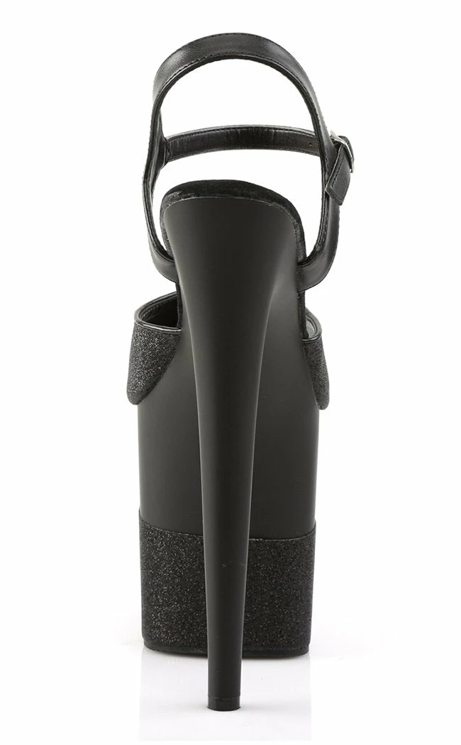 Pleaser FLAMINGO-809-2G Black Glitter Heels 6 Pleaser FLAMINGO-809-2G Black Glitter Heels