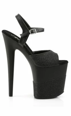 Pleaser FLAMINGO-809-2G Black Glitter Heels 11 Pleaser FLAMINGO-809-2G Black Glitter Heels