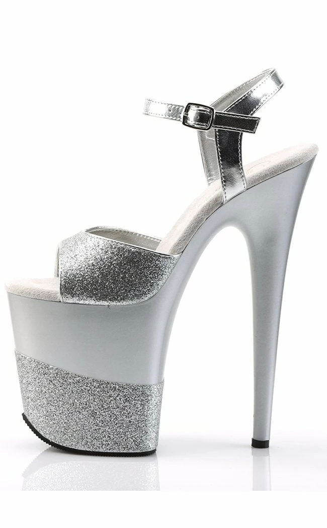 Pleaser FLAMINGO-809-2G Silver Gllitter Heels Pole Shoes 5 Pleaser FLAMINGO-809-2G Silver Gllitter Heels Pole Shoes