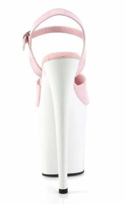 Pleaser FLAMINGO-809 Baby Pink/White Patent Heels