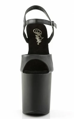 Pleaser Pole Shoes FLAMINGO-809 Black Faux Leather Heels