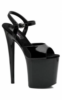 Pleaser FLAMINGO-809 Black Patent Heels Pole Shoes