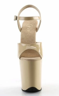 Pleaser FLAMINGO-809 Cream Patent Heels Pole Shoes
