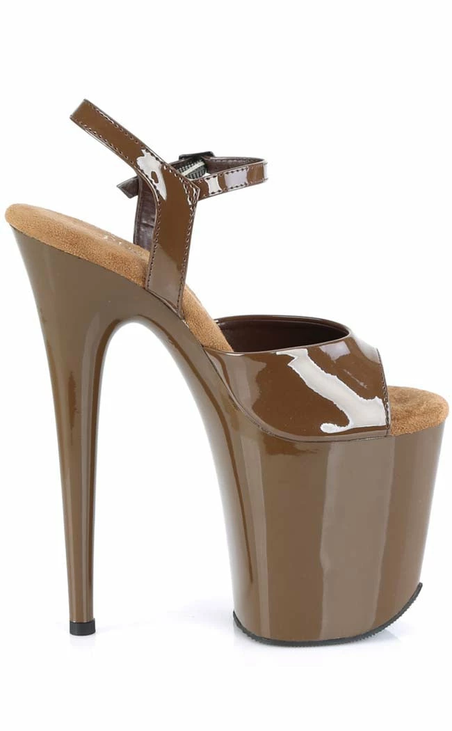 Pleaser Pole Shoes FLAMINGO-809 Mocha Patent Heels 7 Pleaser Pole Shoes FLAMINGO-809 Mocha Patent Heels
