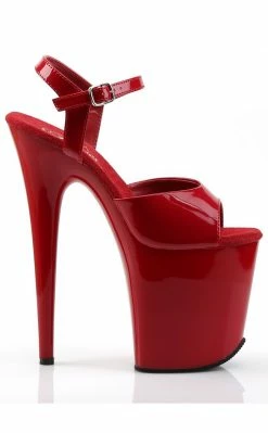 Pleaser Pole Shoes FLAMINGO-809 Red Patent Heels