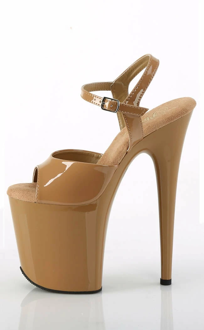 Pleaser Pole Shoes FLAMINGO-809 Toffee Patent Heels 5 Pleaser Pole Shoes FLAMINGO-809 Toffee Patent Heels