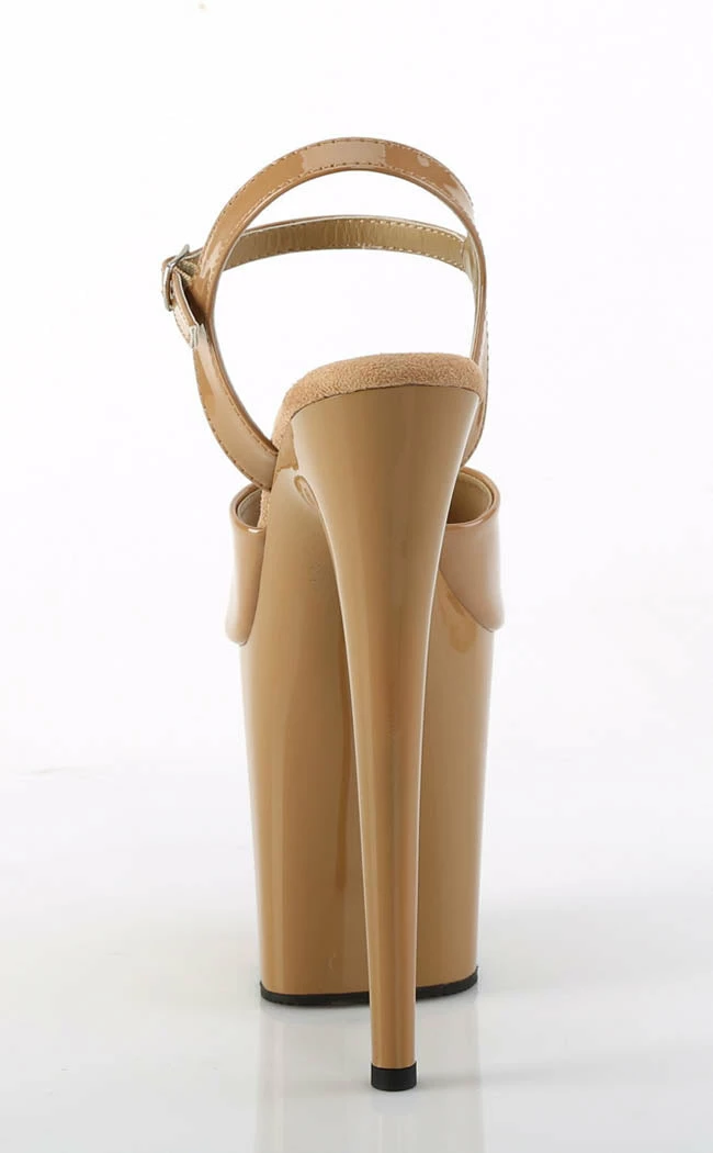 Pleaser Pole Shoes FLAMINGO-809 Toffee Patent Heels 6 Pleaser Pole Shoes FLAMINGO-809 Toffee Patent Heels