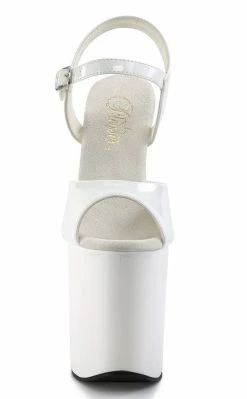 Pleaser FLAMINGO-809 White Patent Heels