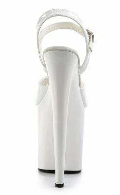 Pleaser FLAMINGO-809 White Patent Heels