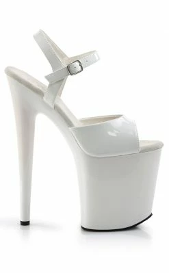 Pleaser FLAMINGO-809 White Patent Heels
