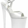 Pleaser FLAMINGO-809 White Patent Heels