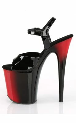 Pleaser Pole Shoes FLAMINGO-809BR Red-Black Ombre Heels