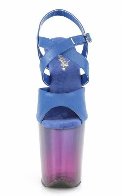 Pleaser Pole Shoes FLAMINGO-822T Blue-Purple Ombre Heels