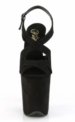Pleaser FLAMINGO-831FS Black Faux Suede Heels Pole Shoes
