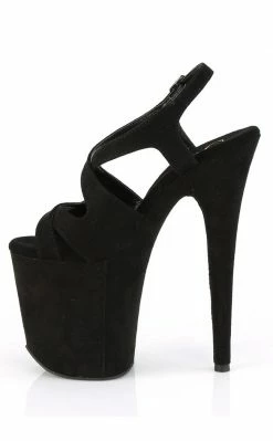 Pleaser FLAMINGO-831FS Black Faux Suede Heels Pole Shoes
