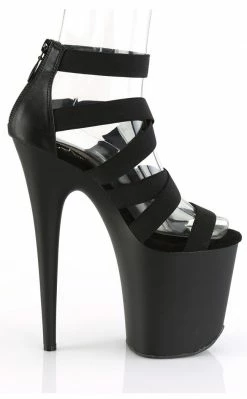Pleaser FLAMINGO-859 Black Strappy Heels Pole Shoes