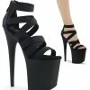 Pleaser FLAMINGO-859 Black Strappy Heels Pole Shoes
