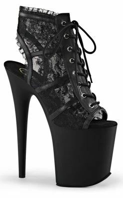 Pleaser FLAMINGO-896LC Black Matte Heels