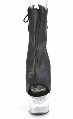 Pleaser FLASHDANCE-1018-7 Black Matte Colour Changing Boots Pole Shoes