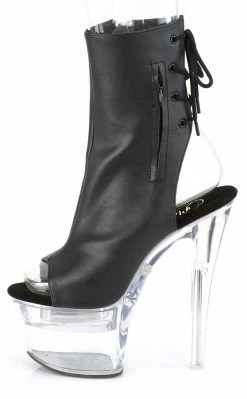 Pleaser FLASHDANCE-1018-7 Black Matte Colour Changing Boots Pole Shoes