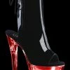 Pleaser FLASHDANCE-1018-7 Black Patent Colour Changing Boots Pole Shoes