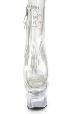 Pleaser Pole Shoes FLASHDANCE-1018C-7 Light-up Clear Ankle Bootie