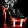 Pleaser FLASHDANCE-708 Black Light-up Platform Heels Pole Shoes