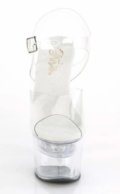 Pleaser Pole Shoes FLASHDANCE-708 Clear Light-up Platform Heels