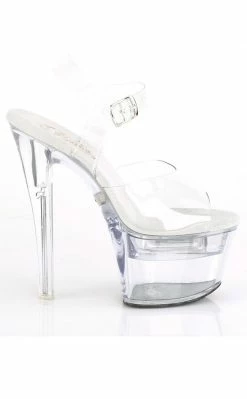 Pleaser Pole Shoes FLASHDANCE-708 Clear Light-up Platform Heels