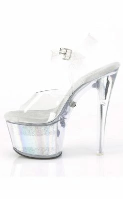 Pleaser Pole Shoes FLASHDANCE-708CH Clear Light-up Platform Heels