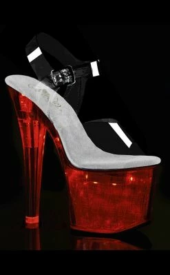 Pleaser Pole Shoes FLASHDANCE-708CH Clear Light-up Platform Heels