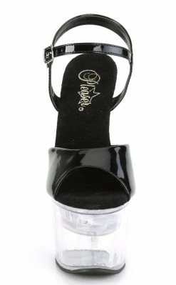 Pleaser FLASHDANCE-709 Black Light-up Platform Heels Pole Shoes