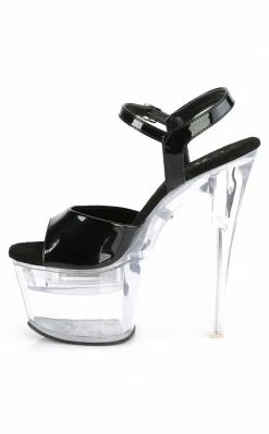 Pleaser FLASHDANCE-709 Black Light-up Platform Heels Pole Shoes