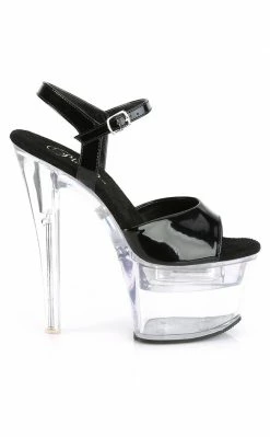 Pleaser FLASHDANCE-709 Black Light-up Platform Heels Pole Shoes