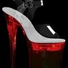 Pleaser FLASHDANCE-808 Clear Light-up Platform Heels Pole Shoes