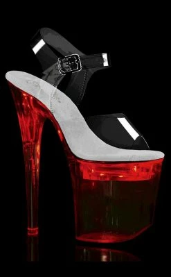 Pleaser FLASHDANCE-808 Clear Light-up Platform Heels Pole Shoes