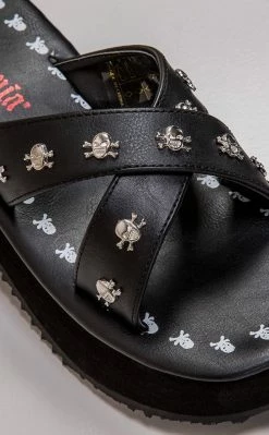 Demonia Shoes FLIP-05 Black Platform Slide Sandals