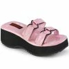 Demonia Shoes FLIP-12 Baby Pink Holo Heart Slides 2 Demonia Shoes FLIP-12 Baby Pink Holo Heart Slides