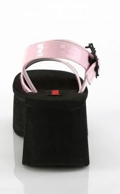 Demonia FUNN-10 Baby Pink Patent Holo Spiderweb Sandals