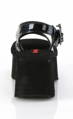 Demonia FUNN-10 Black Patent Holo Spiderweb Sandals Shoes