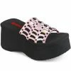 Demonia FUNN-13 Baby Pink Holo Spiderweb Slides