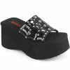 Demonia FUNN-13 Black Patent Spiderweb Slides Shoes