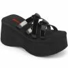 Demonia Shoes FUNN-15 Black Patent Heart Slides