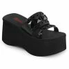 Demonia Shoes FUNN-18 Black Platform Slide Sandals