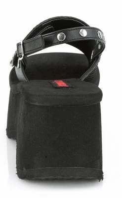Demonia FUNN-32 Black Platform Slide Sandals Shoes